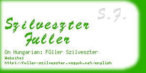 szilveszter fuller business card